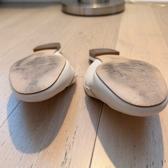 COACH Samie Chalk White Leather Round Toe Slide-On Mule Flats | 8 - Picture 5 of 11